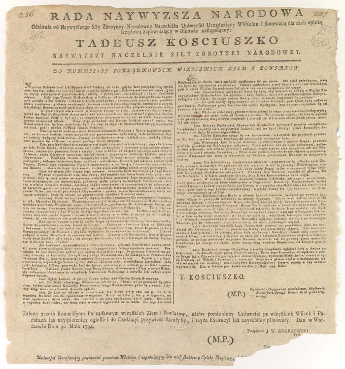 230. rocznica  Uniwersału  połanieckiego (7 maja 1794 r.)